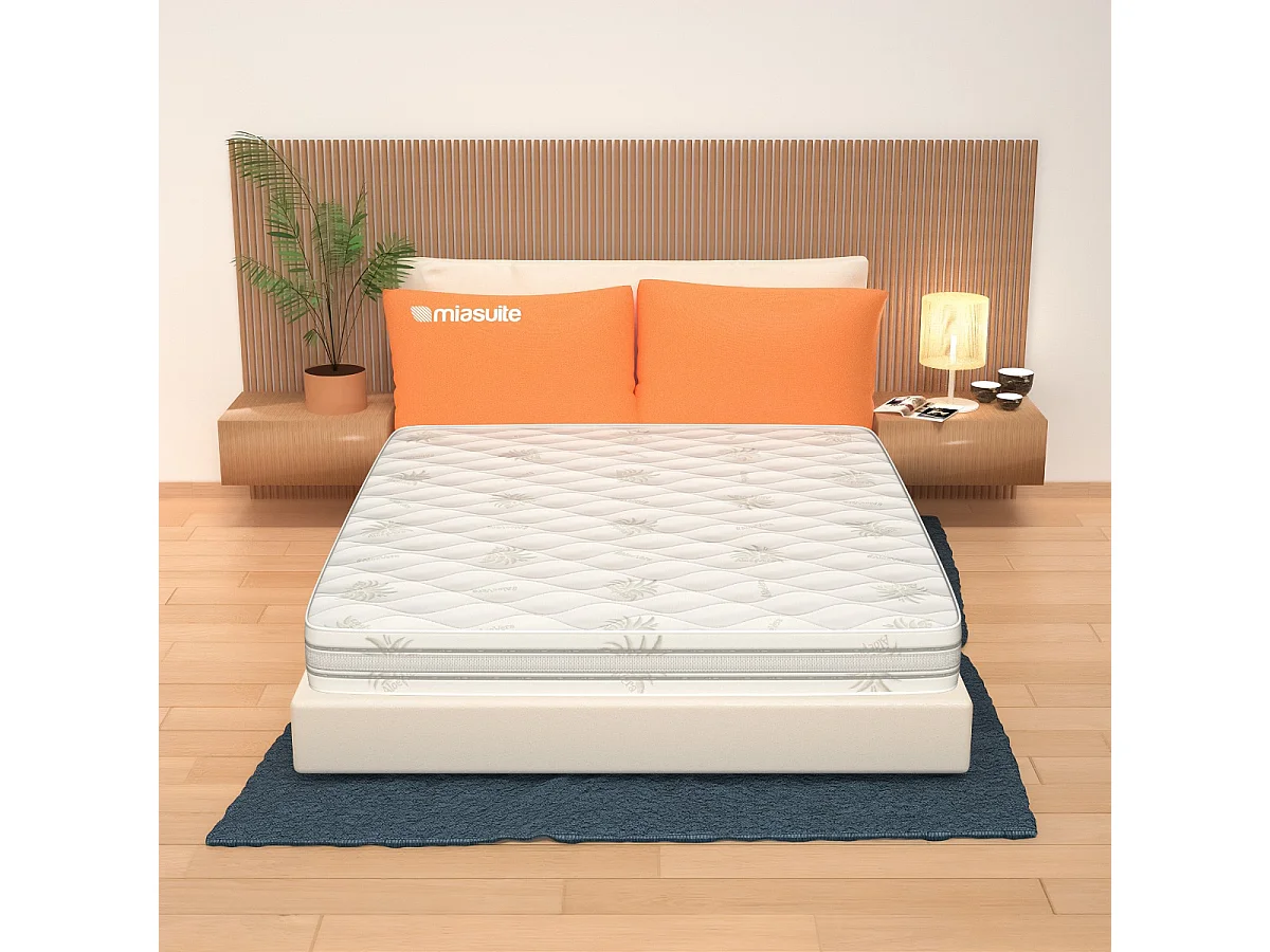 Matelas multicouche 160x200 de 18 cm de hauteur - Memory, Gel Relaxa, Déhoussable, Revêtement Aloe Vera | Arcobaleno