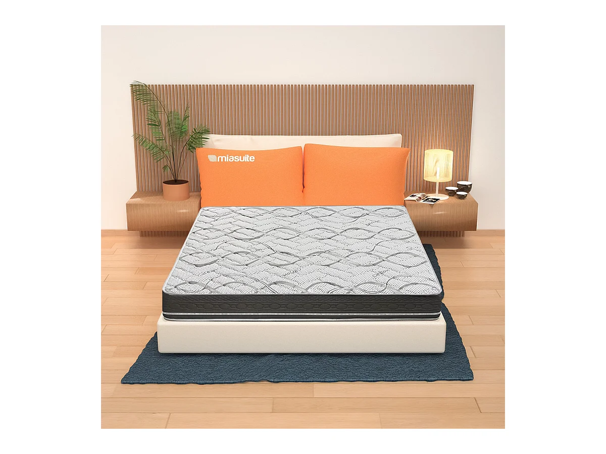 Materasso Molle Insacchettate e Memory Singolo 90x195, alto 25 cm - Rivestimento Carbon. | Zefiro