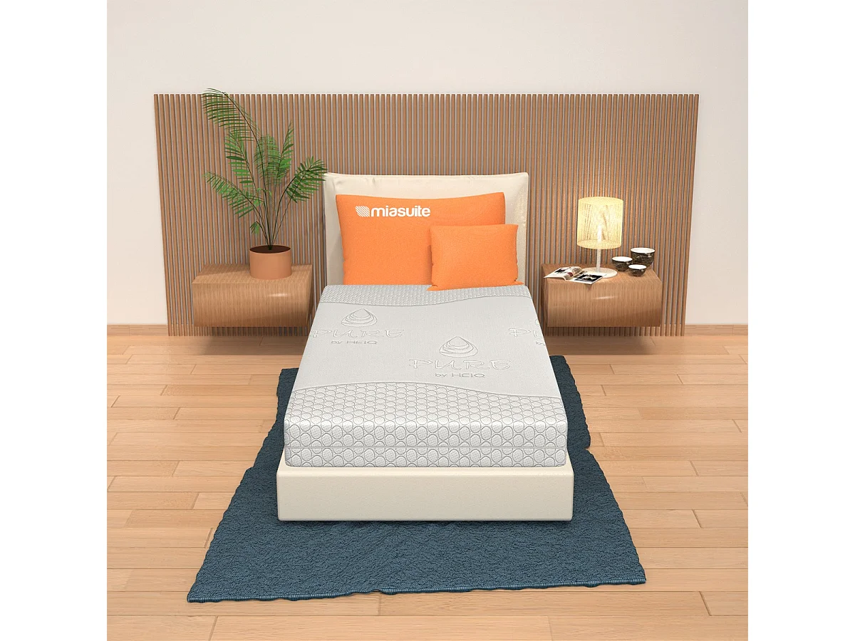 Materasso Memory Foam Singolo 90x190, Alto 21 cm - 4 Strati, Dispositivo Medico, Rivestimento Pure | Bora