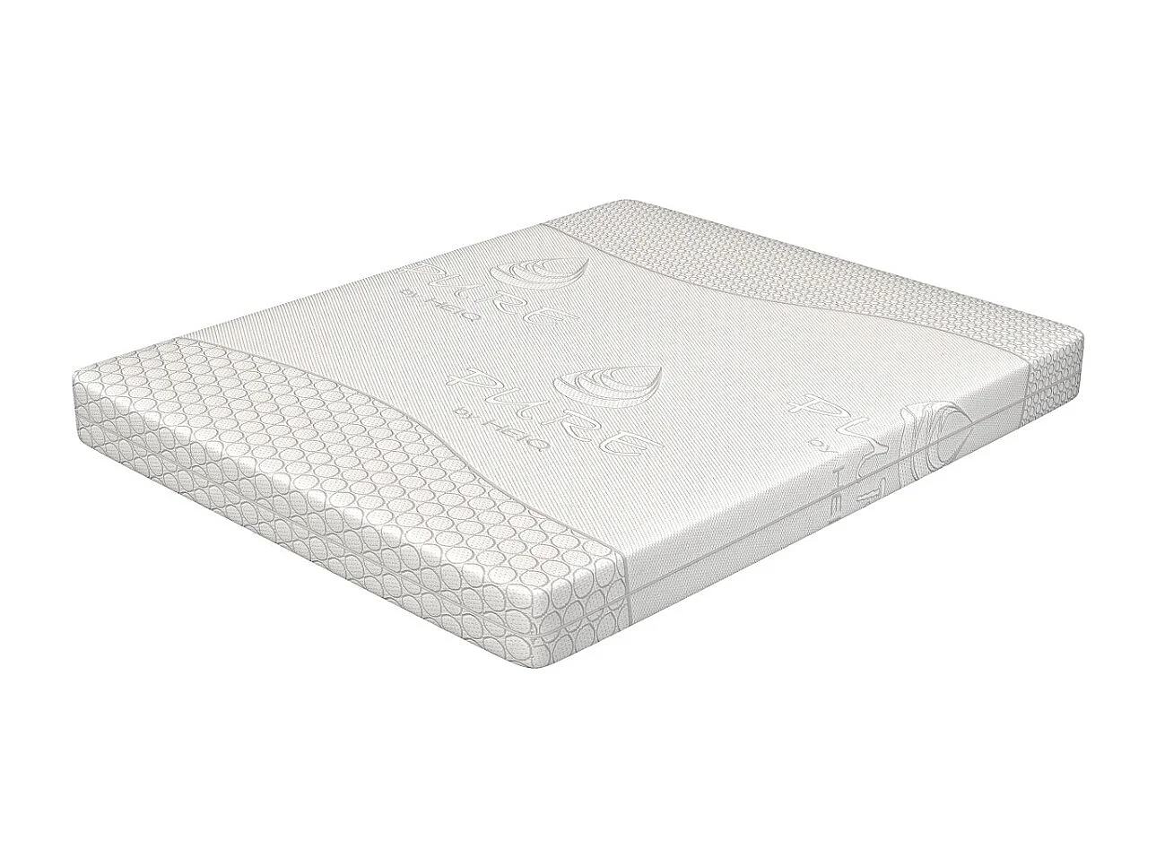 Materasso Memory Foam Matrimoniale 160x195, Alto 21 cm - 4 Strati, Dispositivo Medico, Rivestimento Pure | Bora