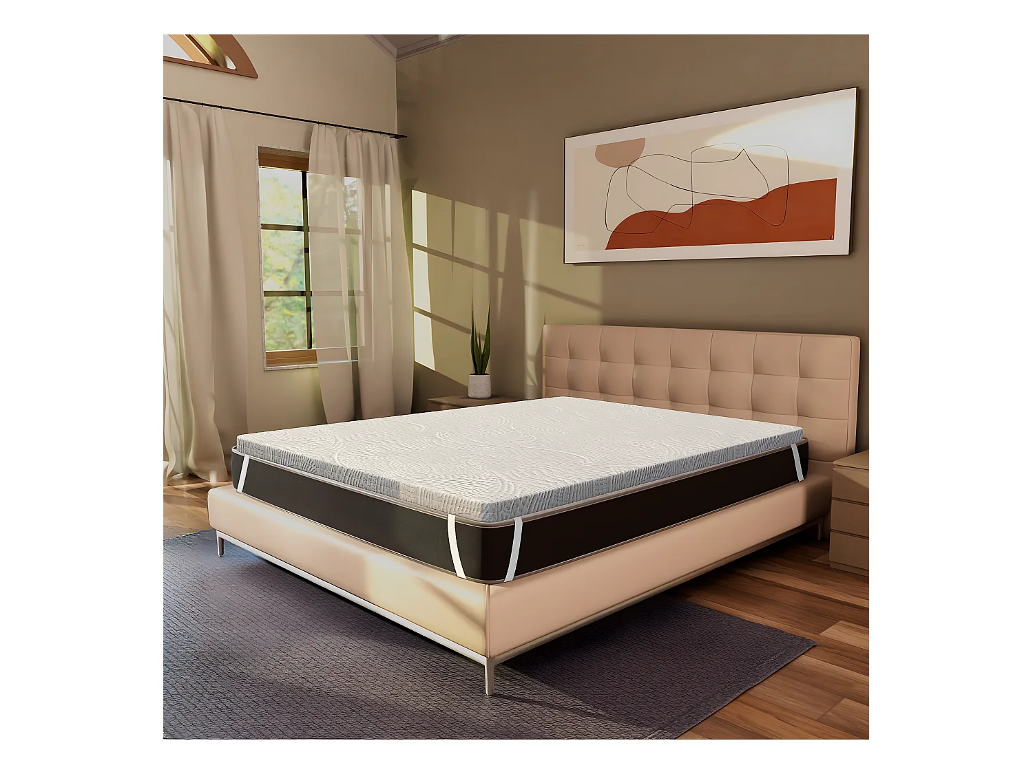 Topper 120x195 aus Memory Foam - 7 cm hoch, abziehbar, differenzierten Zonen| One H7