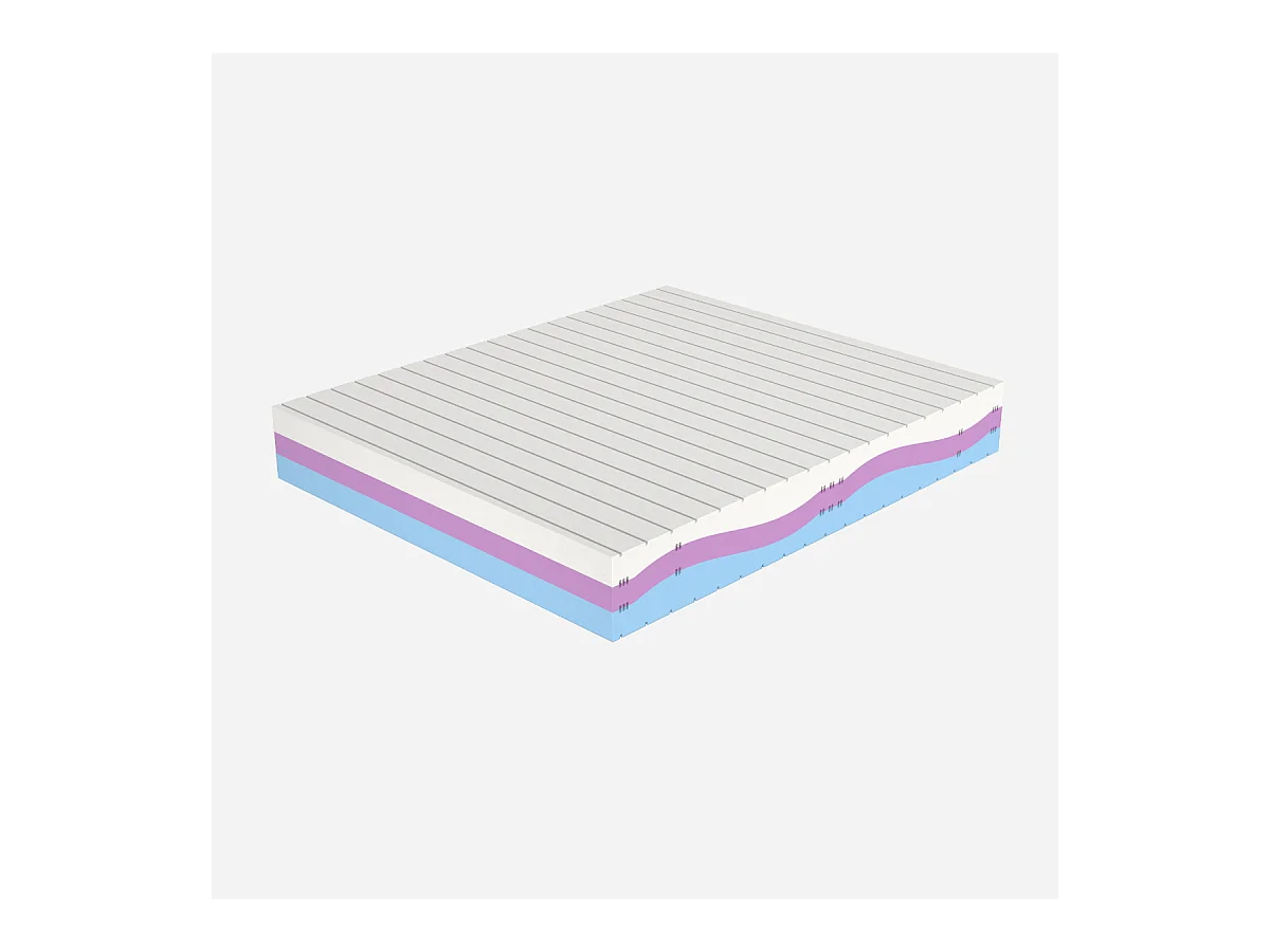 Materasso Matrimoniale 180x200, alto 18 cm, Multionda - Memory, Gel Relaxa, Sfoderabile, Rivestimento Aloe Vera | Arcobaleno