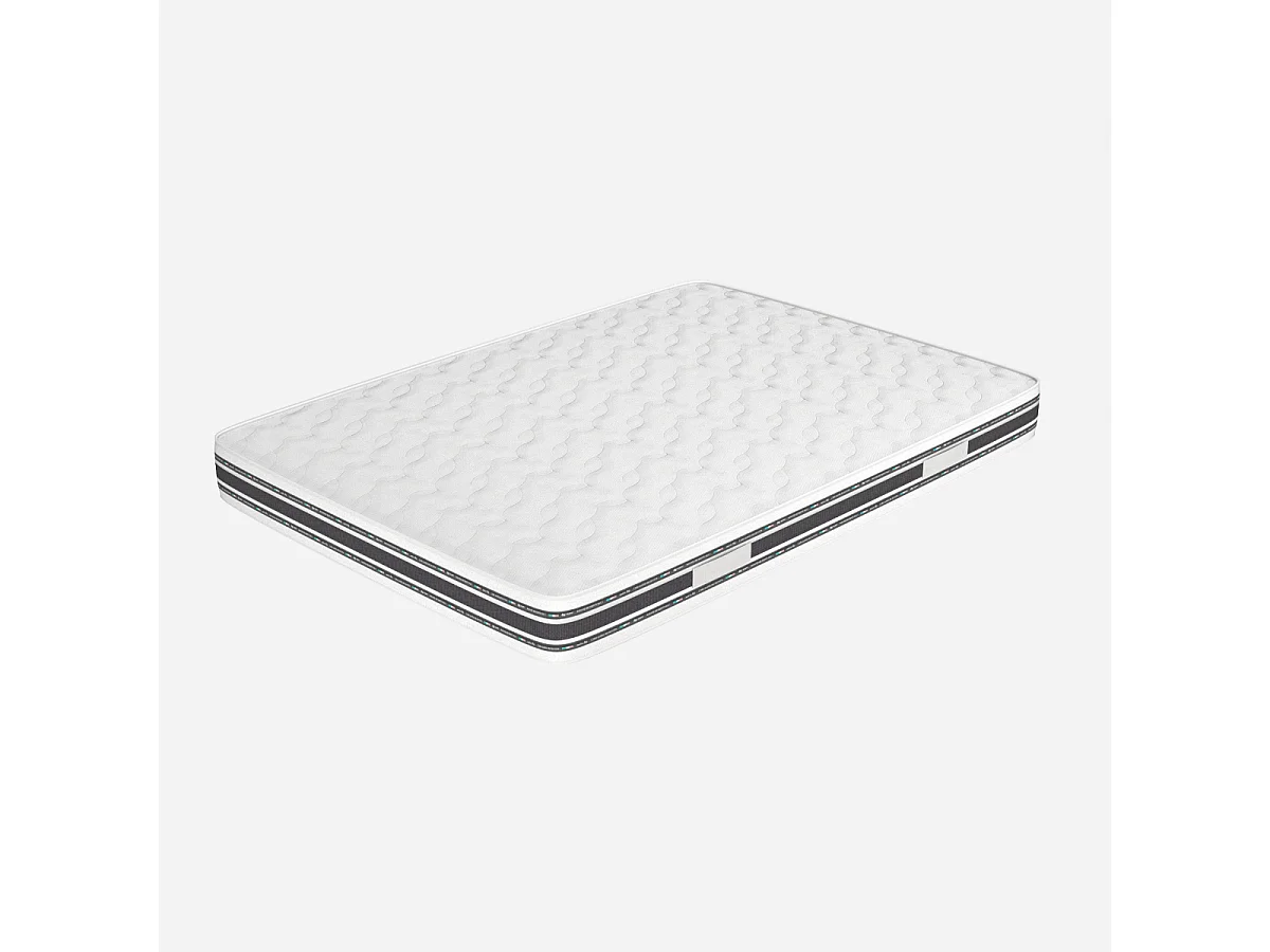 Materasso Alla Francese 140x195 cm a Molle Bonnel e Memory, alto 26 cm - Box System, Traspirante | Rubino