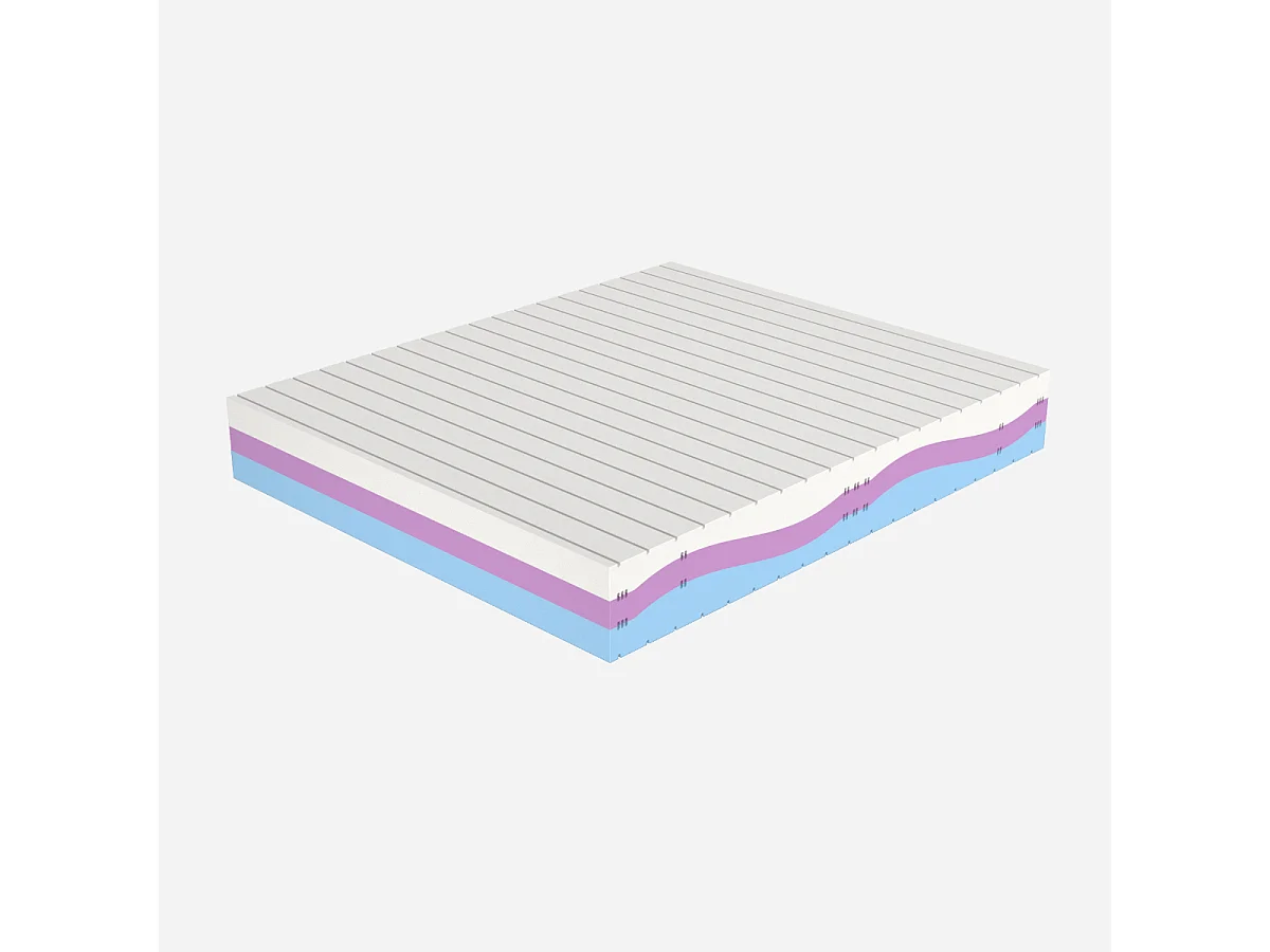 Materasso Una Piazza e Mezza 120x195, alto 18 cm, Multionda - Memory, Gel Relaxa, Sfoderabile, Rivestimento Aloe Vera | Arcobaleno