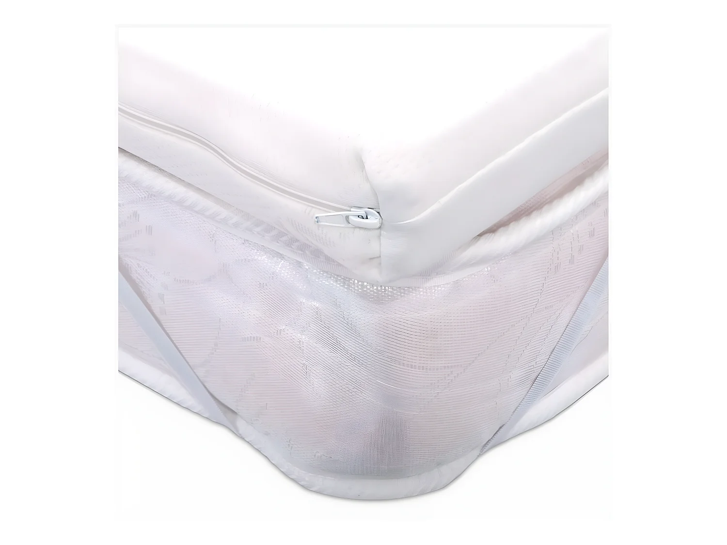 Topper Singolo 85x190 in waterfoam - alto 8 cm, sfoderabile, tessuto AloeVera | Correttore H8