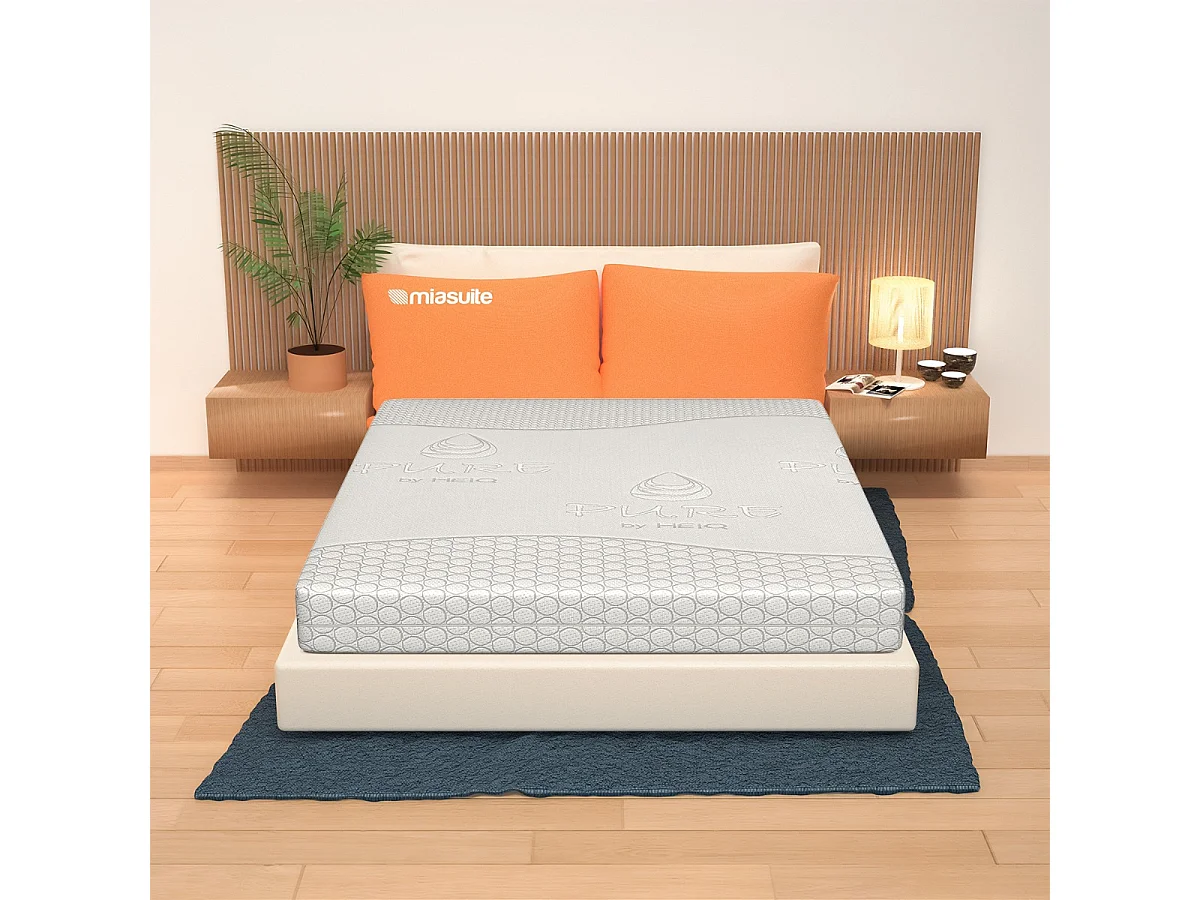 Materasso Memory Foam Matrimoniale 170x190, Alto 21 cm - 4 Strati, Dispositivo Medico, Rivestimento Pure | Bora