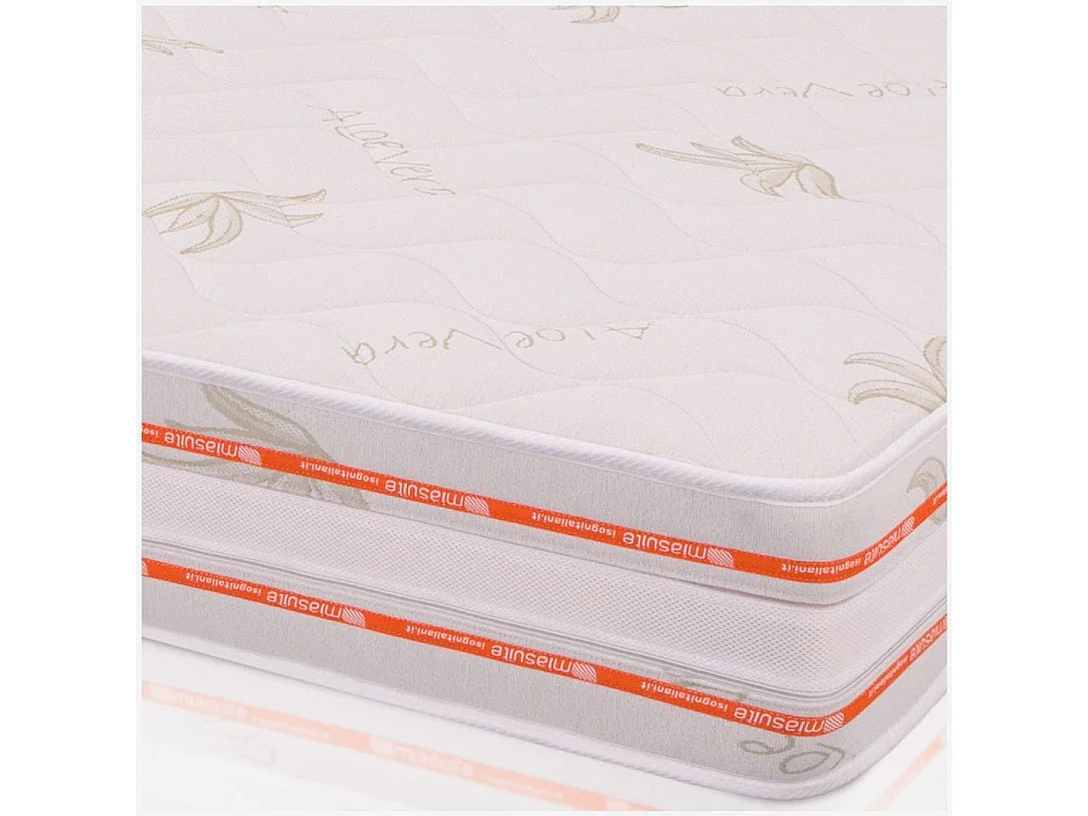 Materasso Una Piazza e Mezza 120x195 Memory, alto 25 cm - Rivestimento in Aloe Vera, Traspirante | Top H25