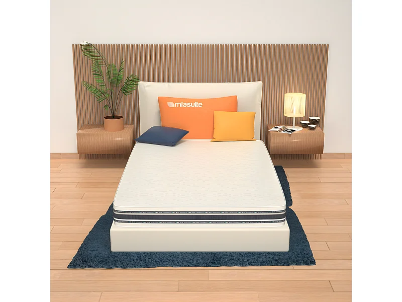 Materasso Alla Francese 140x195, alto 22 cm - Memory Foam, Rivestimento Silver, Ergonomico | Sommo