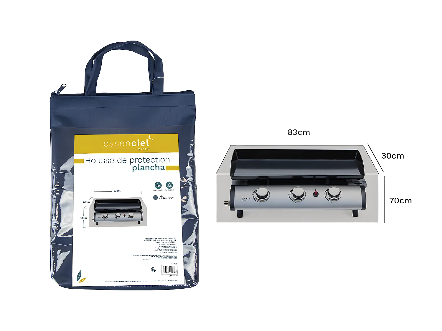 Housse De Protection Plancha Bleu Marine - Polyester
