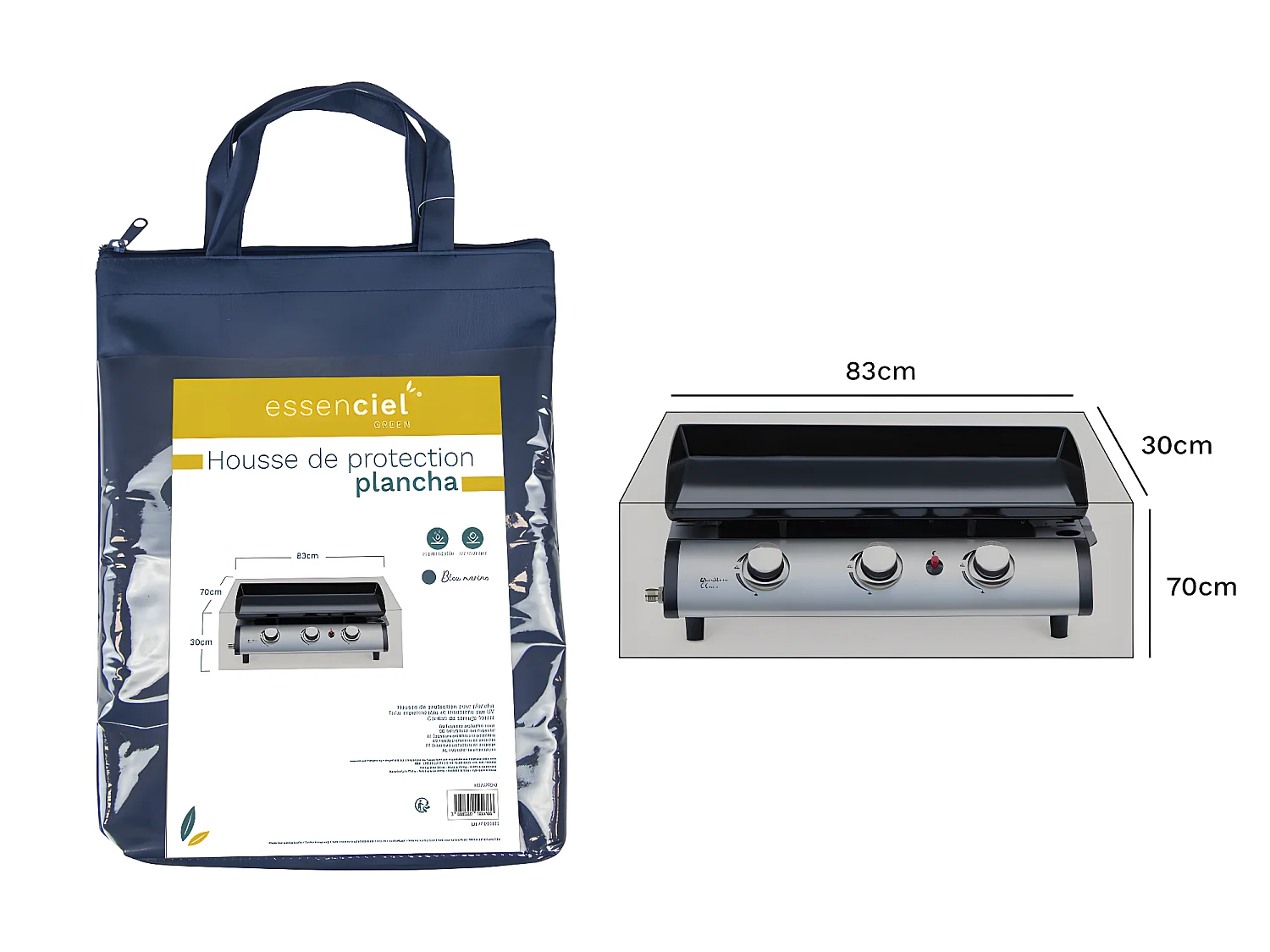 Housse De Protection Plancha Bleu Marine - Polyester