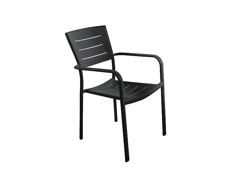 Lot de 4 Fauteuils Inari Carbone Empilable Effet Sable - Aluminium