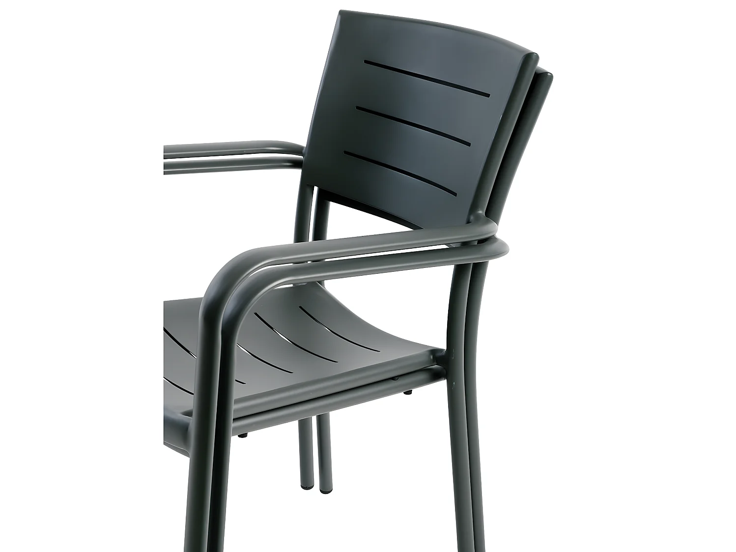 Lot de 4 Fauteuils Inari Carbone Empilable Effet Sable - Aluminium