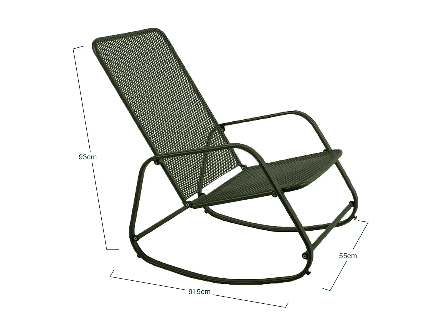 Lot De 2 Rocking Chair "Gordes" Kaki - Acier