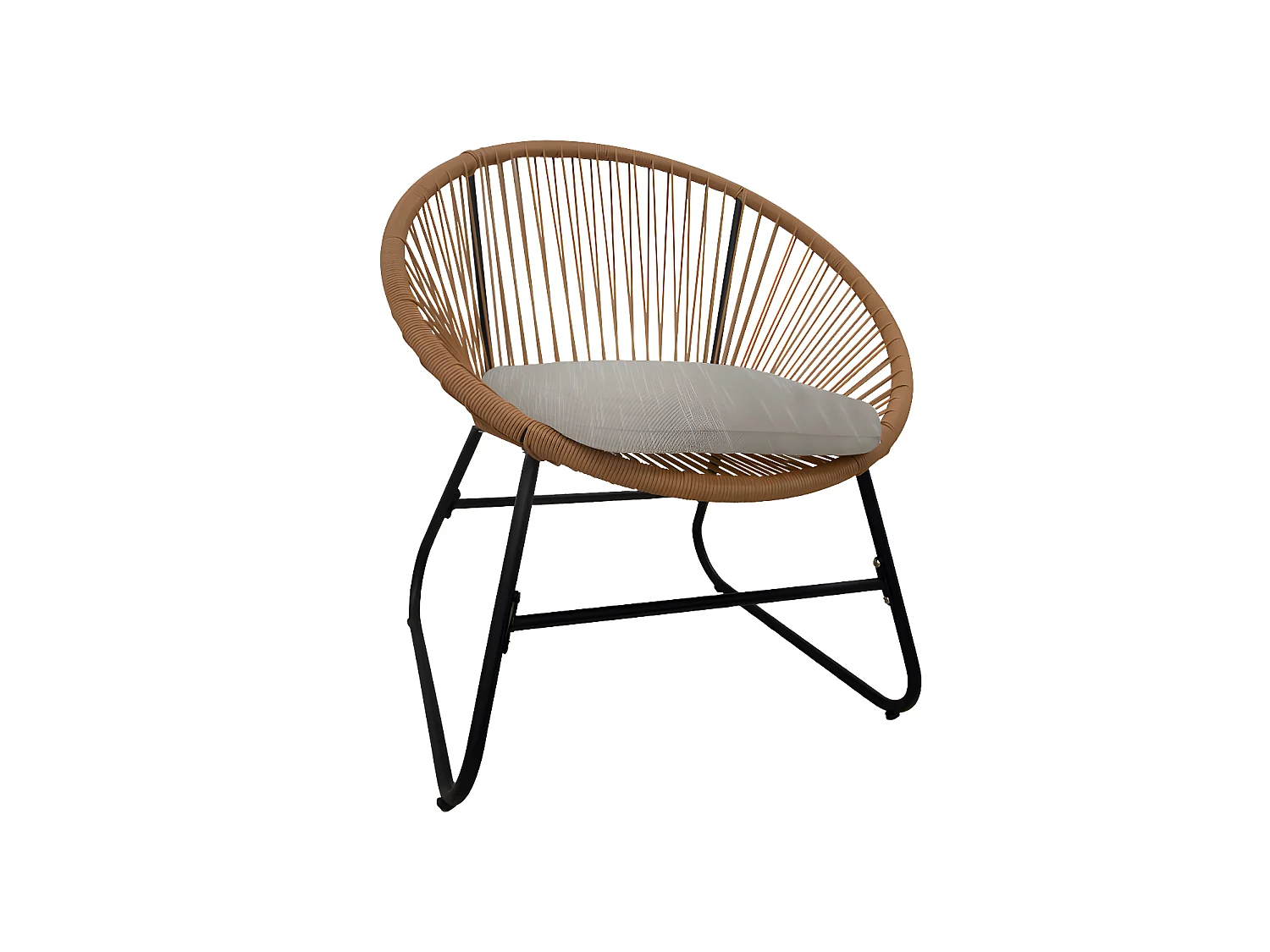 Salon de Jardin 2 Places Menia Résine Corde Acier Beige