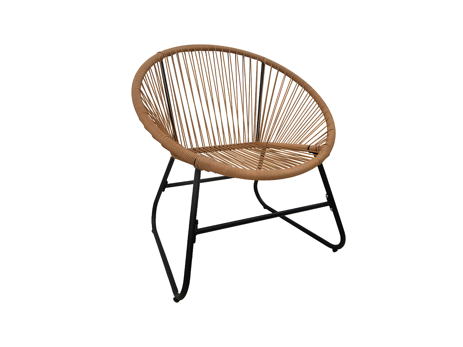 Salon de Jardin 2 Places Menia Résine Corde Acier Beige