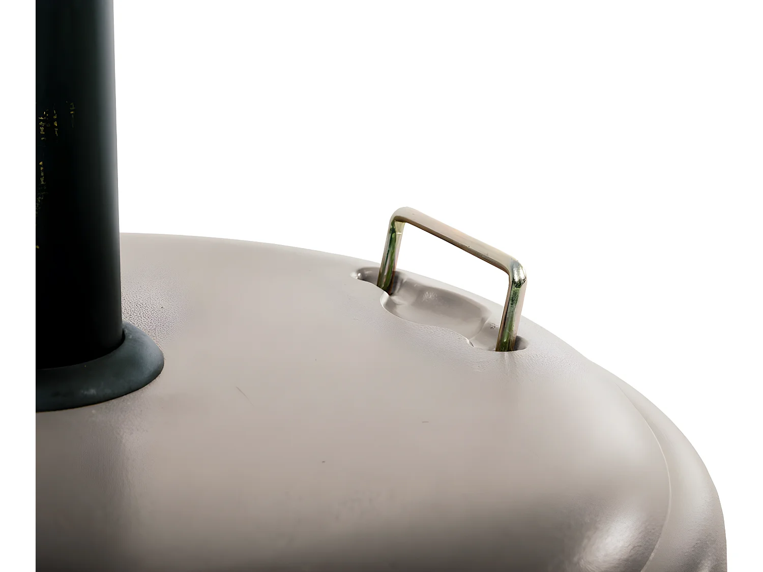 Pied De Parasol Béton Rond 25kg A Roulettes - Taupe