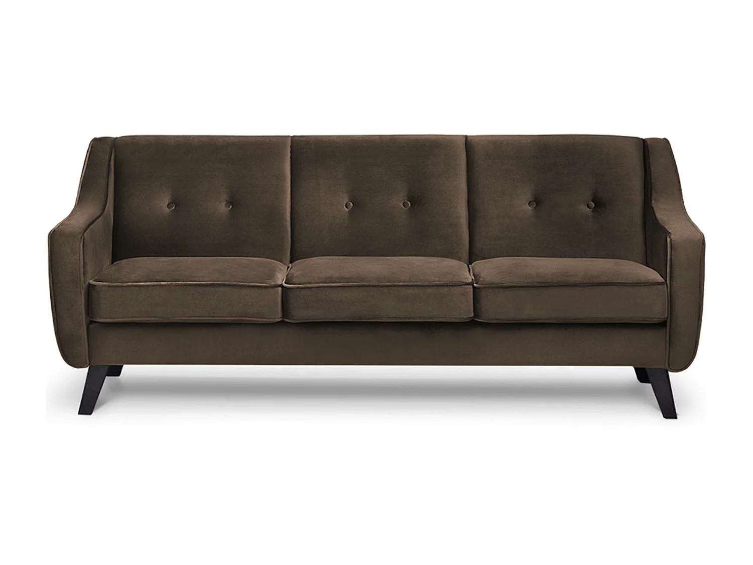 Canapé - 3 places au design intemporel - revêtement velours - marron - TERSO
