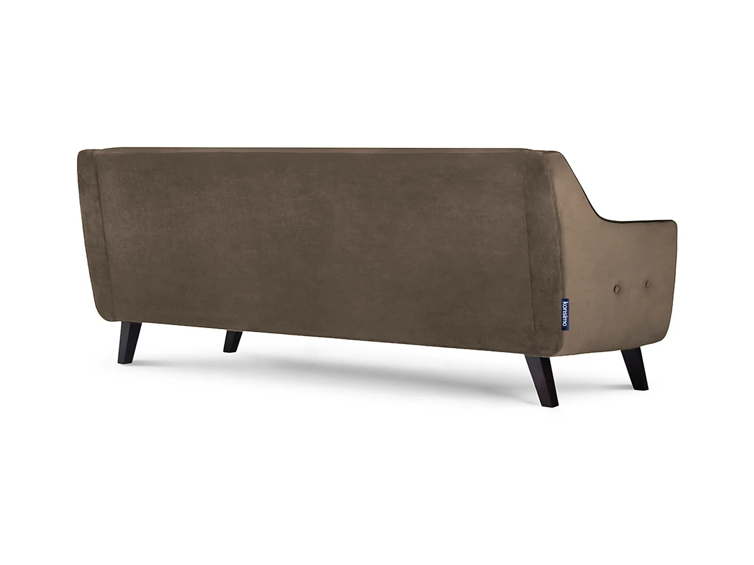 Canapé - 3 places au design intemporel - revêtement velours - marron - TERSO