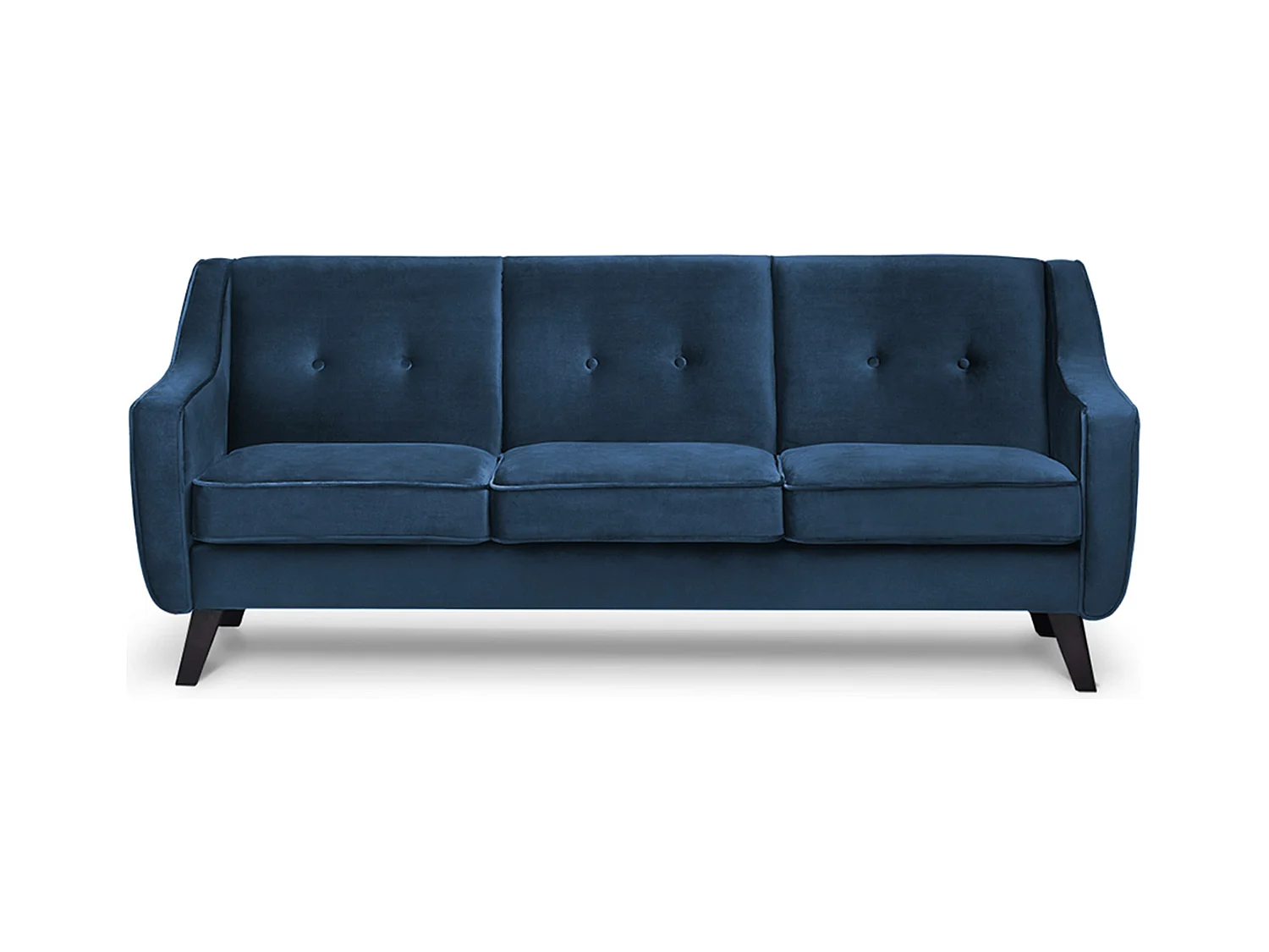 Canapé - 3 places au design intemporel - revêtement velours - bleu - TERSO