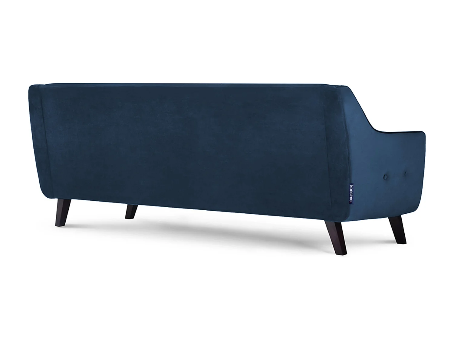 Sofa - 3 Sitzer im zeitlosen Design - Velours-Bezug - blau - TERSO