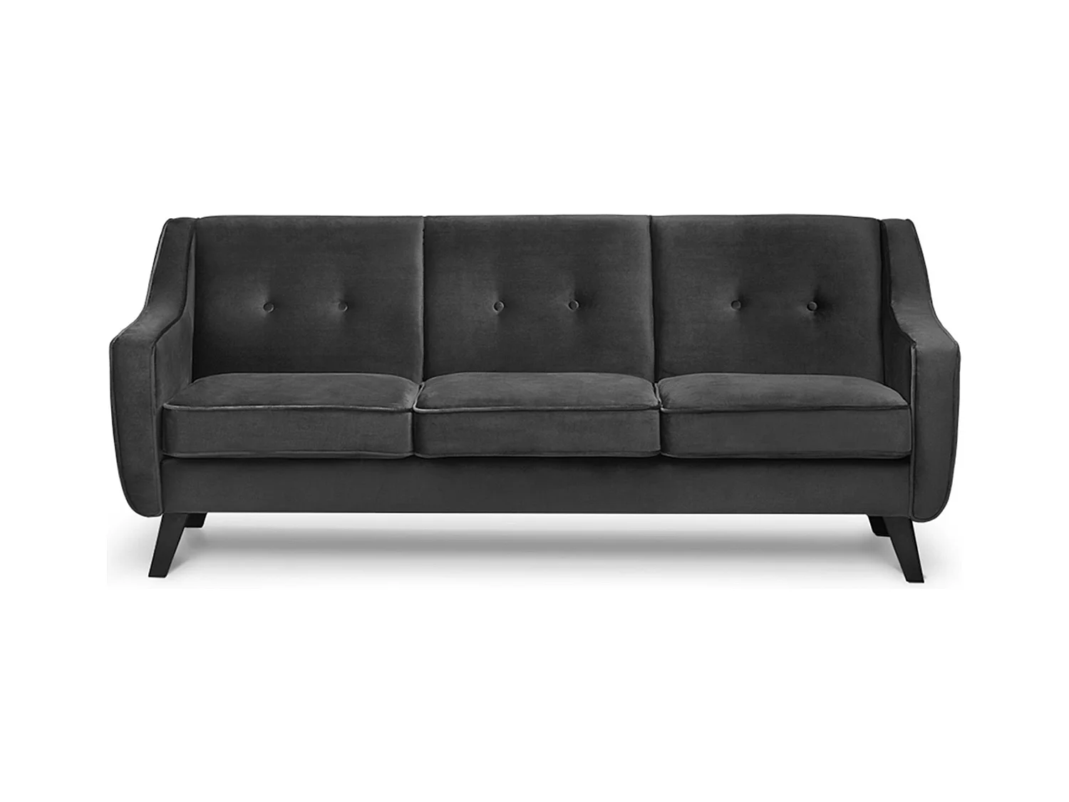 Canapé - 3 places au design intemporel - revêtement velours - gris - TERSO
