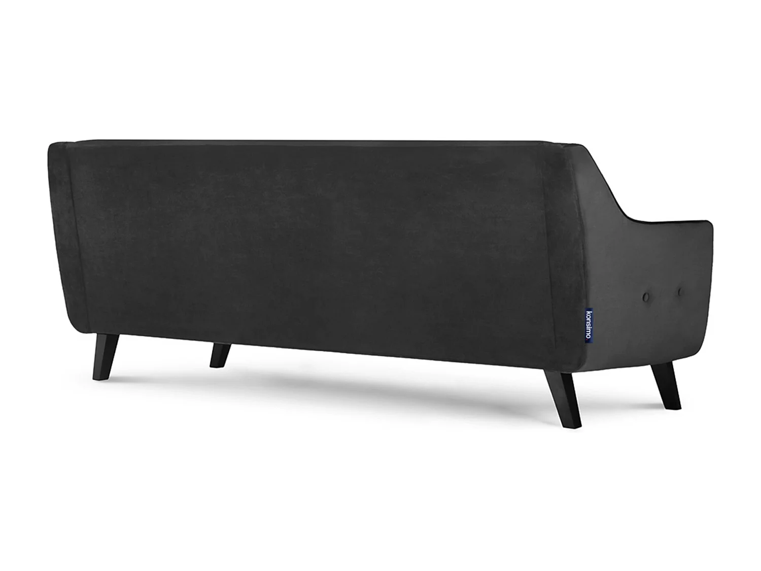 Sofa - 3 Sitzer im zeitlosen Design - Velours-Bezug - grau - TERSO