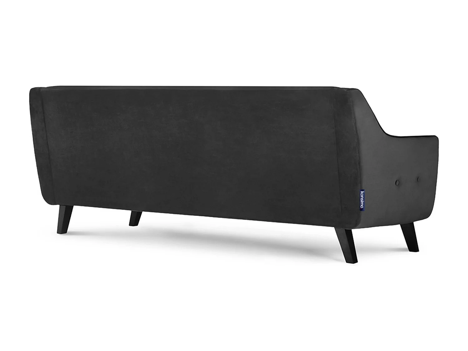 Sofa - 3 Sitzer im zeitlosen Design - Velours-Bezug - grau - TERSO