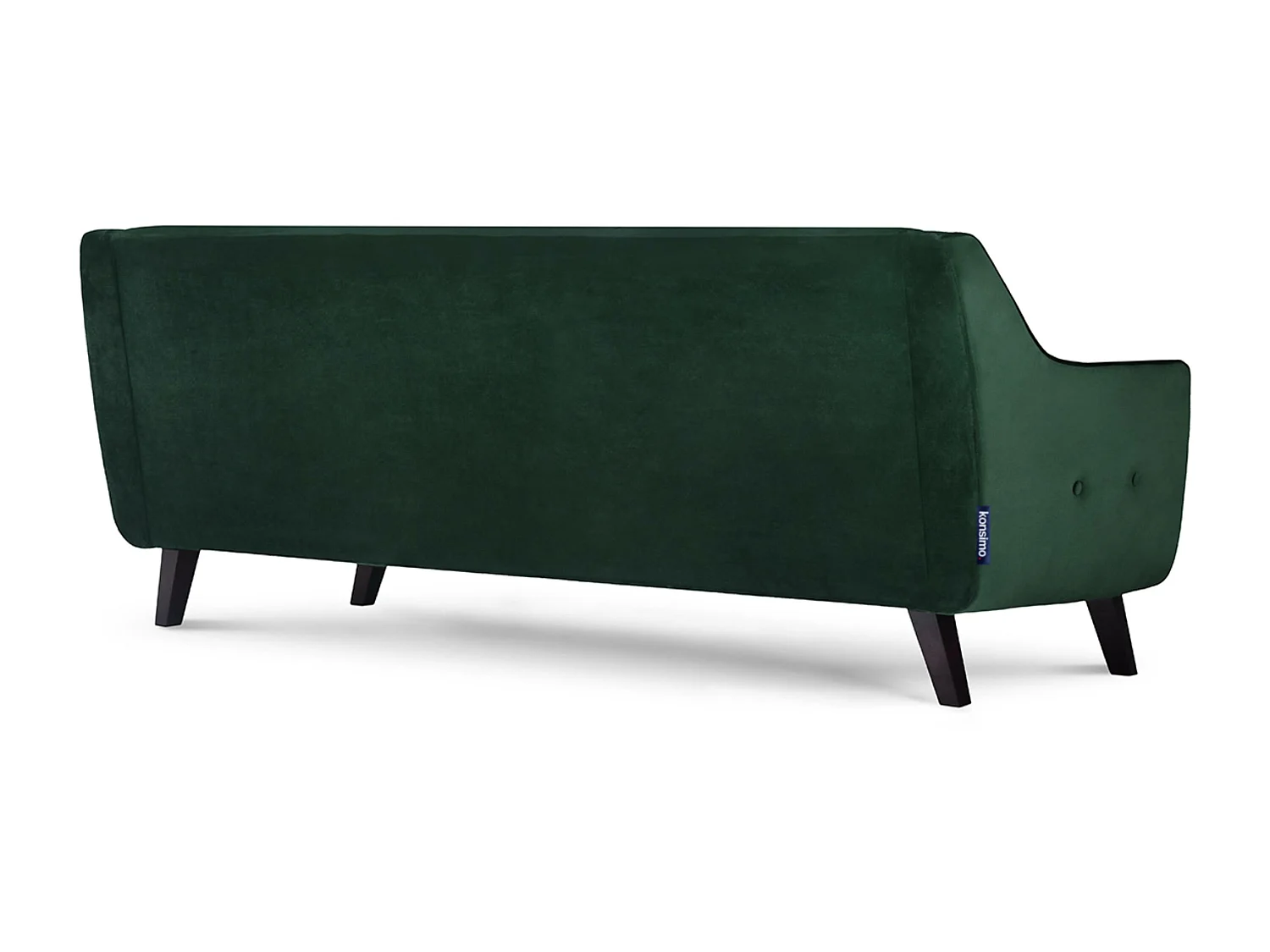 Sofa - 3 Sitzer im zeitlosen Design - Velours-Bezug - dunkelgrün - TERSO
