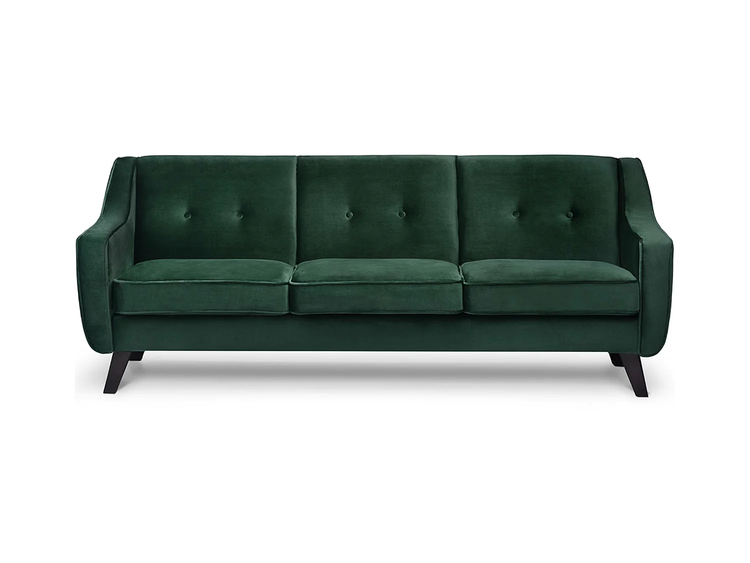 Canapé - 3 places design intemporel - revêtement velours - vert foncé - TERSO