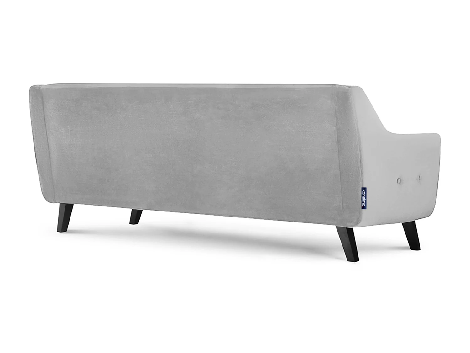 Sofa - 3 Sitzer im zeitlosen Design - Velours-Bezug - hellgrau - TERSO