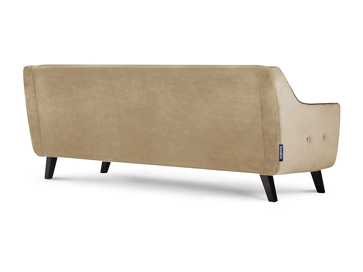 Sofa - 3 Sitzer im zeitlosen Design - Velours-Bezug -  dunkelbeige - TERSO