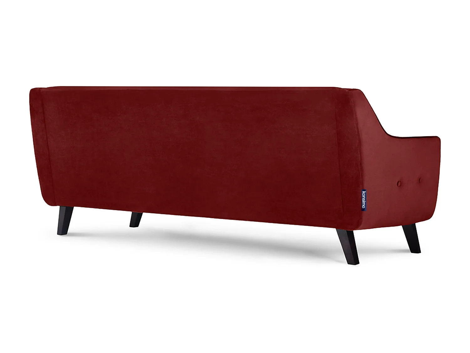 Sofa - 3 Sitzer im zeitlosen Design - Velours-Bezug - rot - TERSO