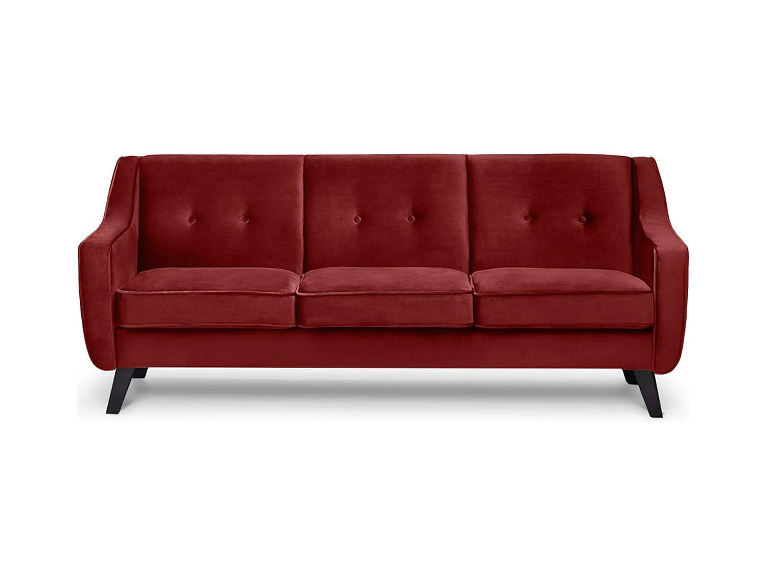 Canapé - 3 places au design intemporel - revêtement velours - rouge - TERSO