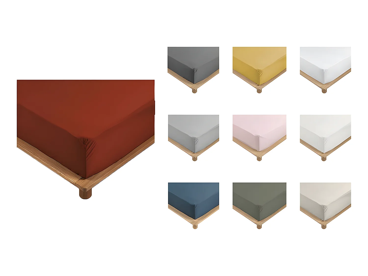 Sábana bajera percal roja 90 x 190 cm con funda de 30 cm