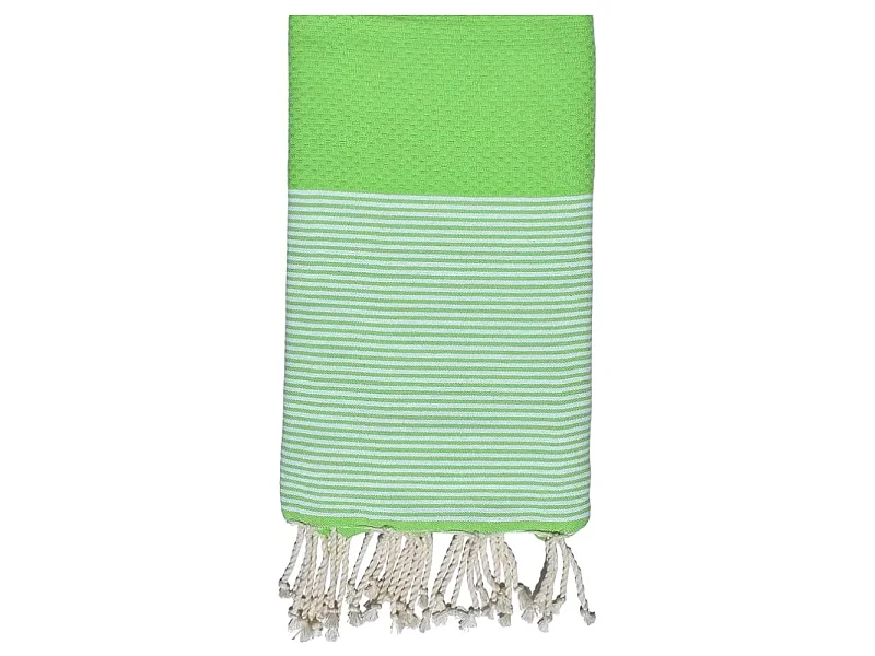 Fouta-toalla de playa nido de abeja algodón verde 100 x 200 cm