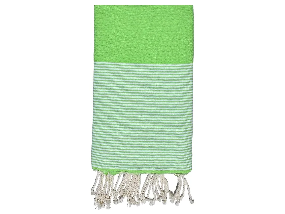 Fouta-strandlaken honingraatgroen katoen 100 x 200 cm