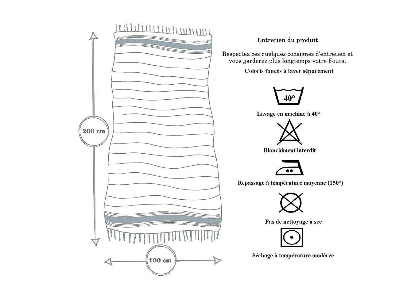 Fouta de Plage Nid d’Abeille 100% coton - Douceur et confort – Serviette de Plage - 100x200cm