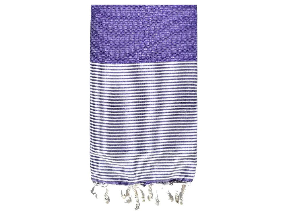 Fouta-strandlaken honingraat katoen paars 100 x 200 cm