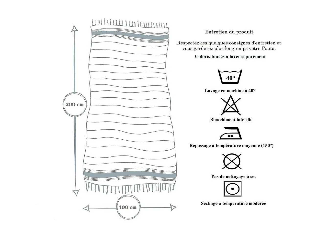 Fouta de Plage Nid d’Abeille 100% coton - Douceur et confort – Serviette de Plage - 100x200cm