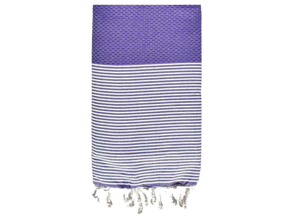 Fouta-strandlaken honingraat katoen paars 100 x 200 cm