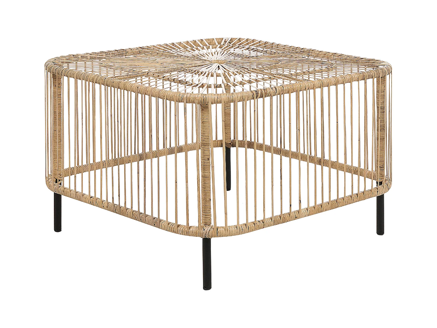 Table basse de jardin CESENATICO Rotin Naturel