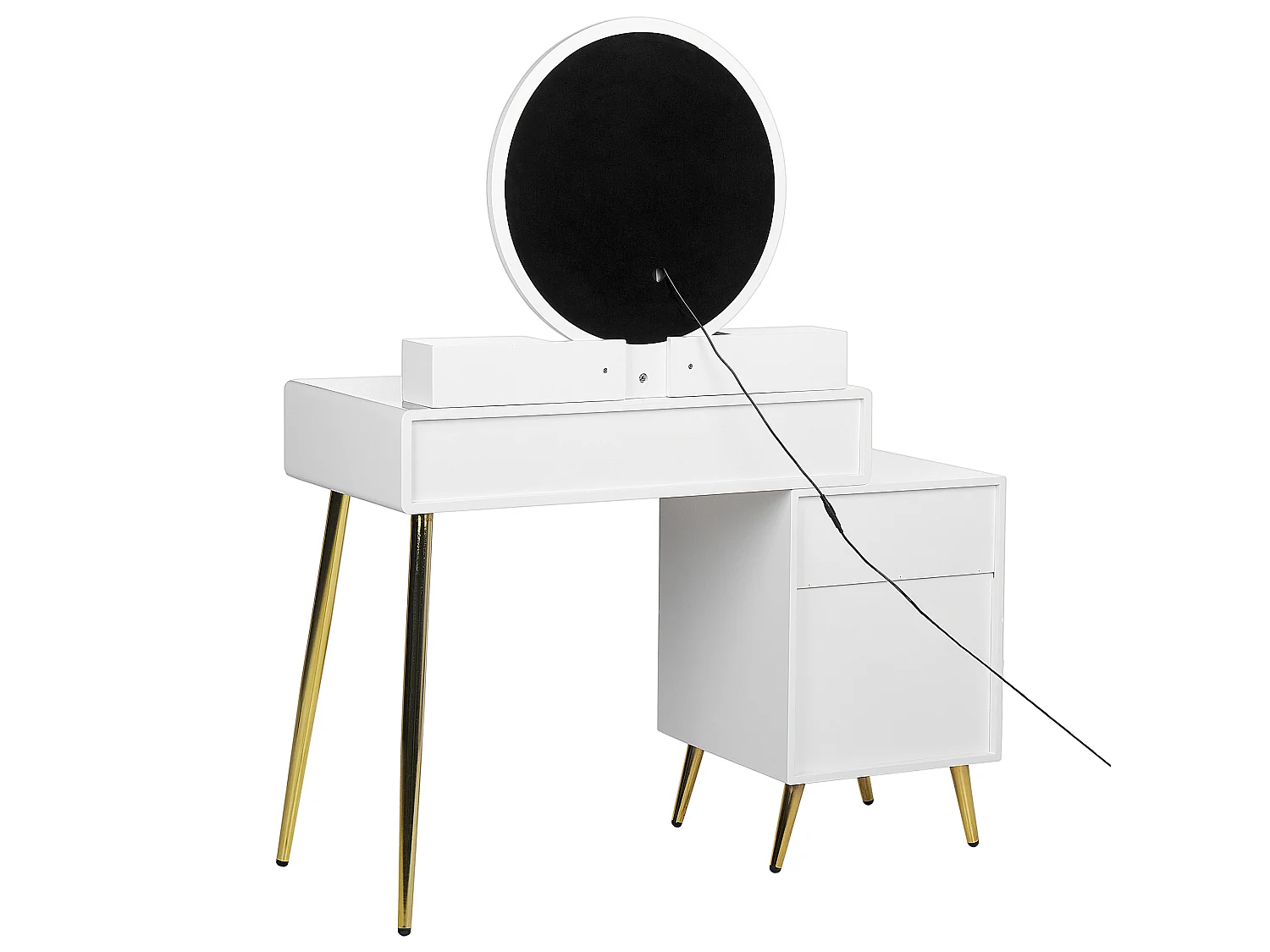 Dressing Table with Mirror and Stool YVES LED White