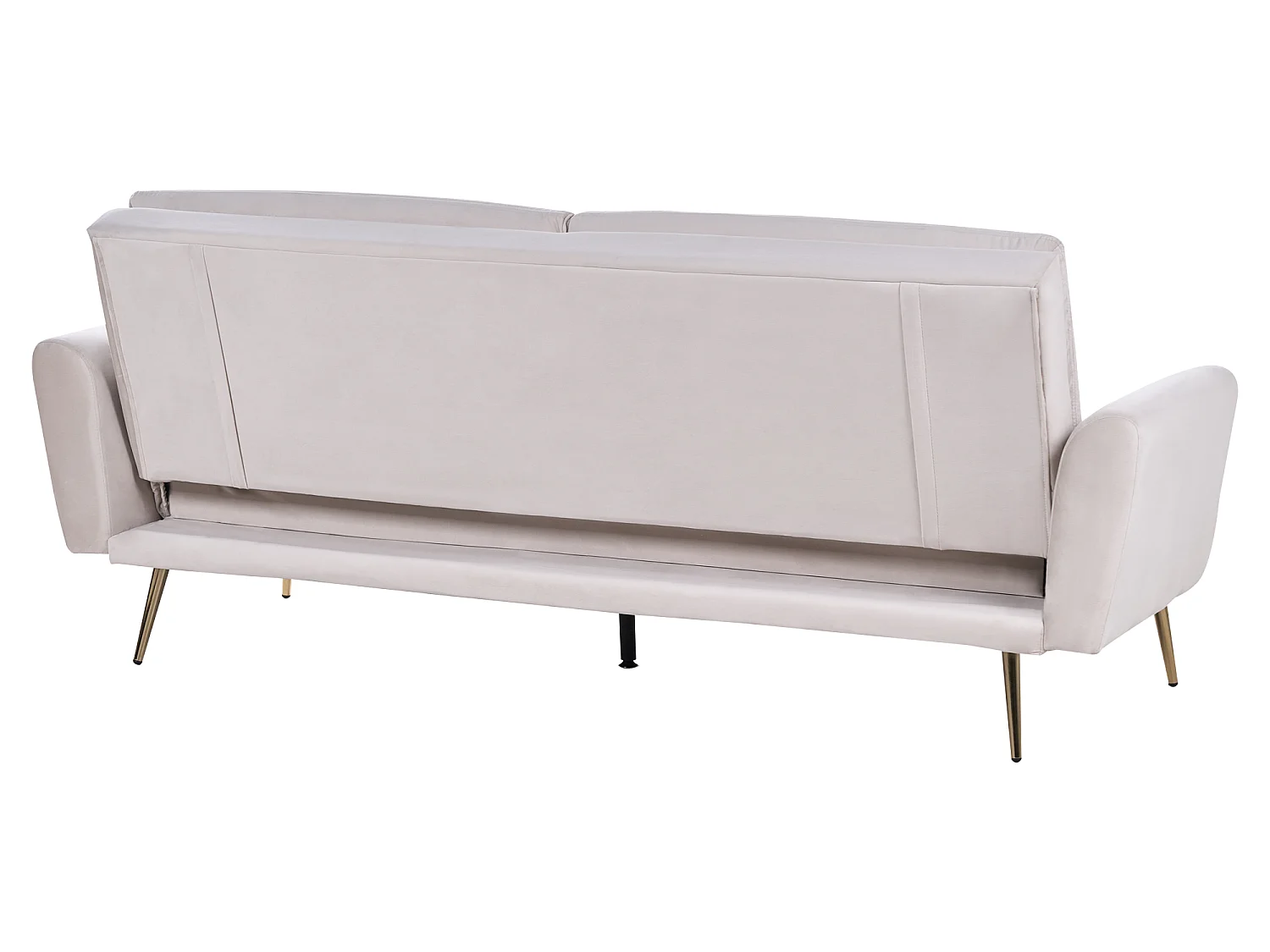 Schlafsofa VETTRE Samtstoff Hellbeige 3-Sitzer