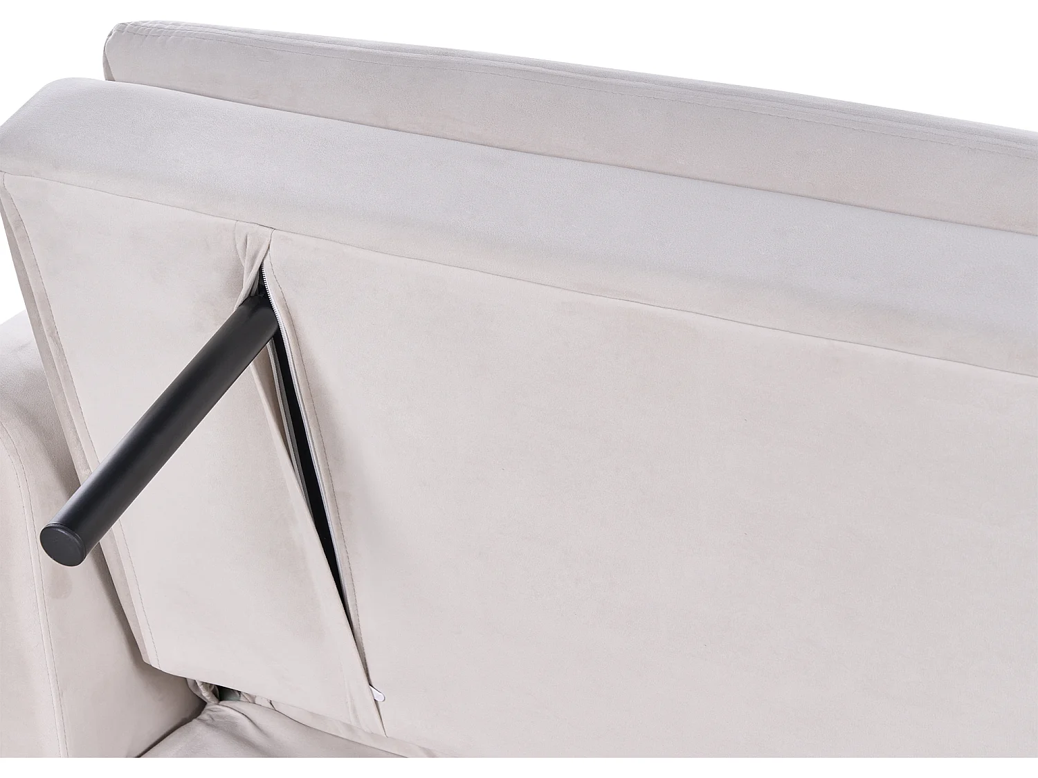 Schlafsofa VETTRE Samtstoff Hellbeige 3-Sitzer