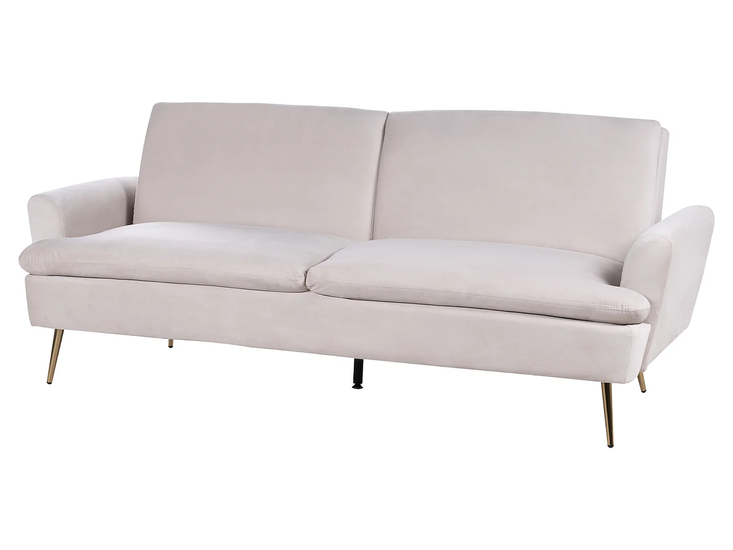 Canapé-lit 3 places VETTRE Velours Beige clair