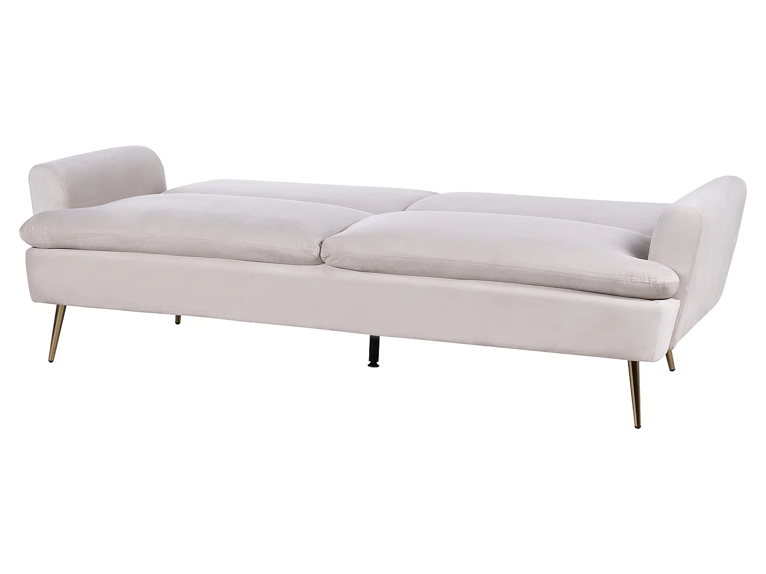 Slaapbank VETTRE Fluweel Lichtbeige 3-zitter