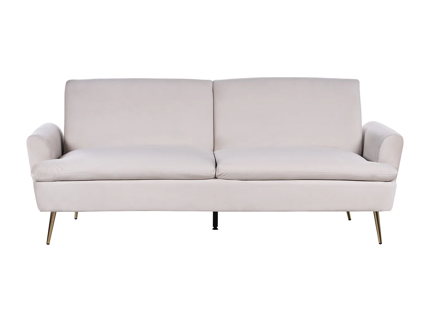Schlafsofa VETTRE Samtstoff Hellbeige 3-Sitzer