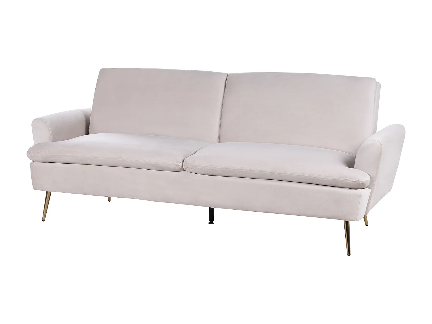 Schlafsofa VETTRE Samtstoff Hellbeige 3-Sitzer