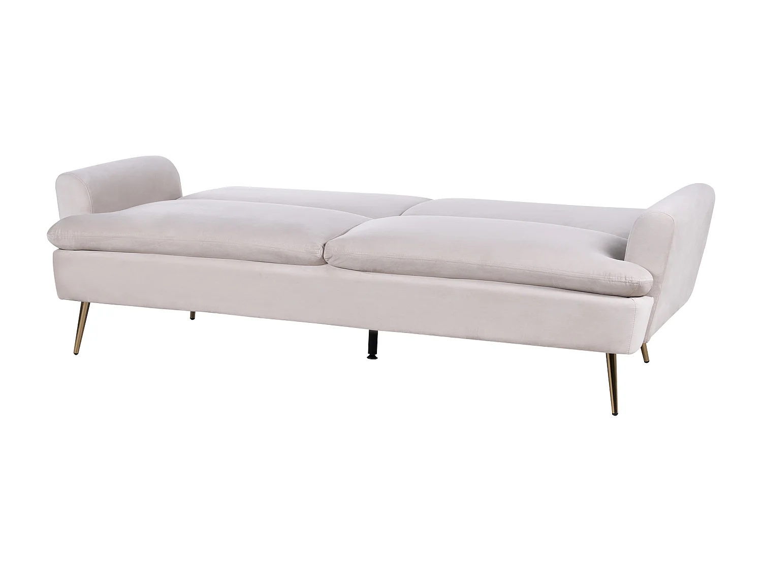 Schlafsofa VETTRE Samtstoff Hellbeige 3-Sitzer