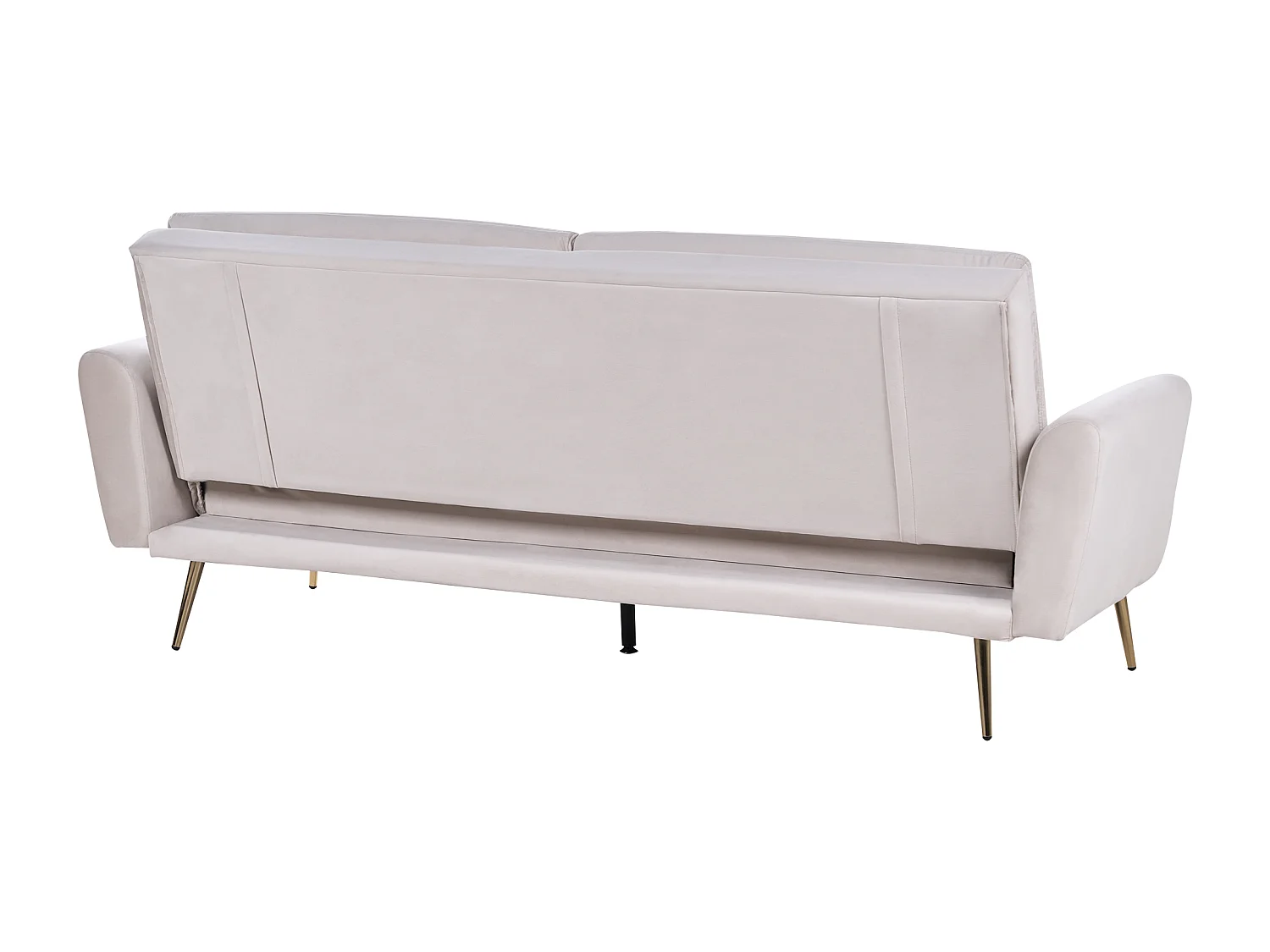 Schlafsofa VETTRE Samtstoff Hellbeige 3-Sitzer